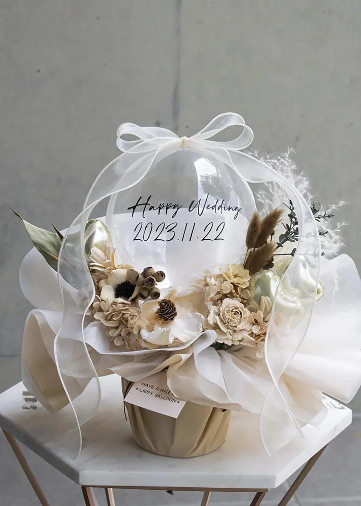 【結婚式 電報/祝電】 ミドルバブルバルーンベージュ　¥11,550