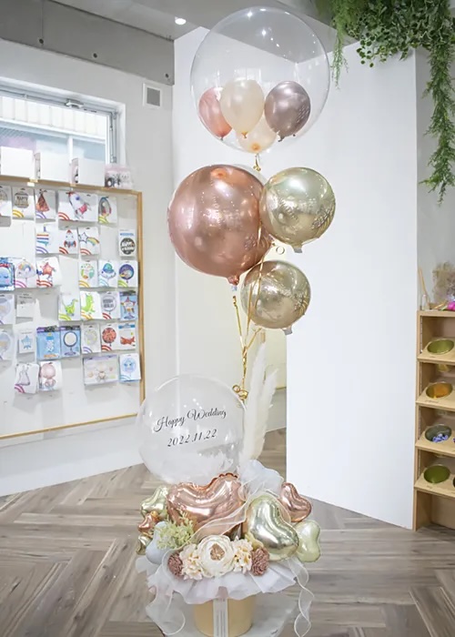 elegance rose gold エレガンスローズゴールド 結婚式バルーン電報