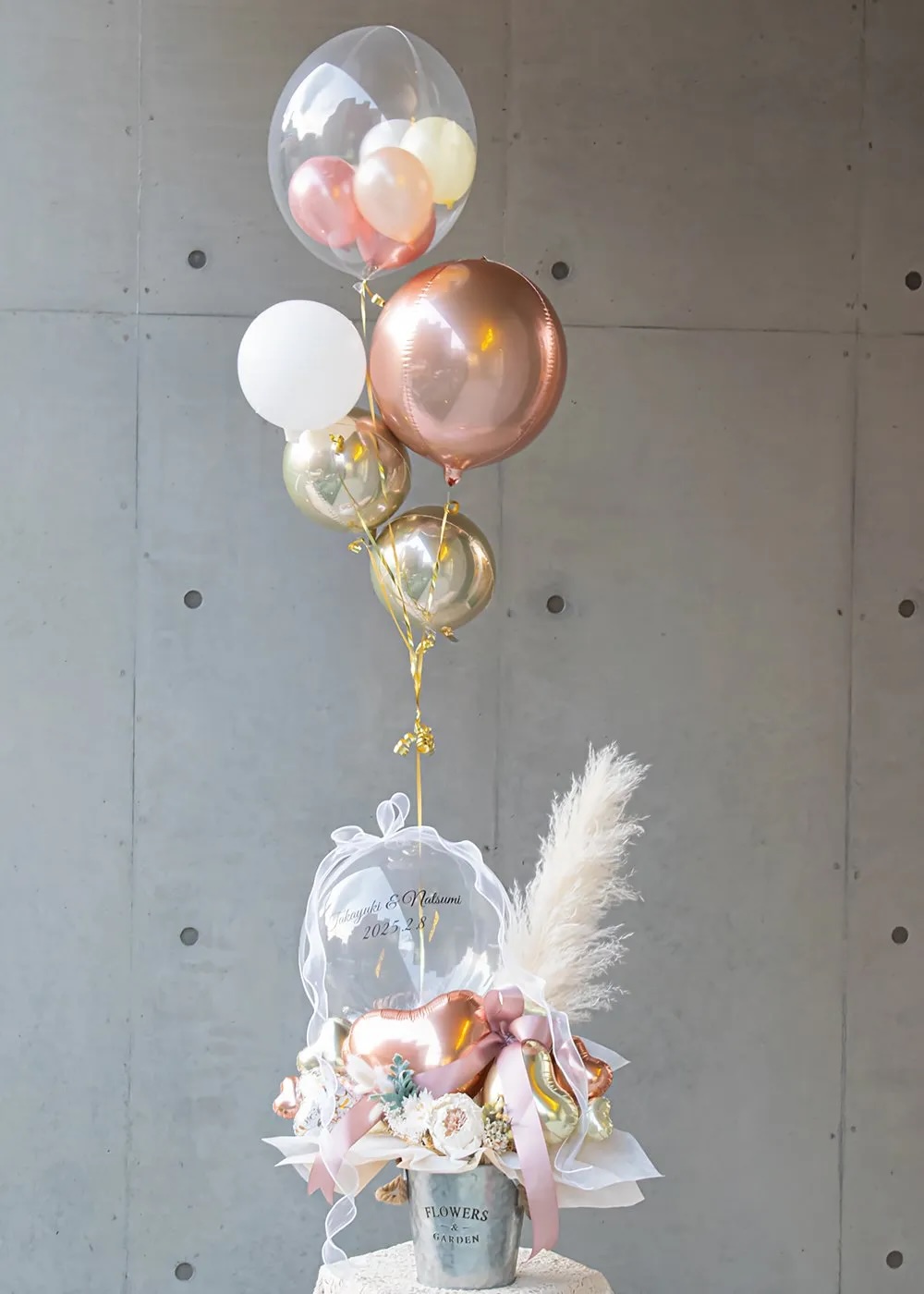 豪華なナチュラルアレンジ 結婚式バルーン電報