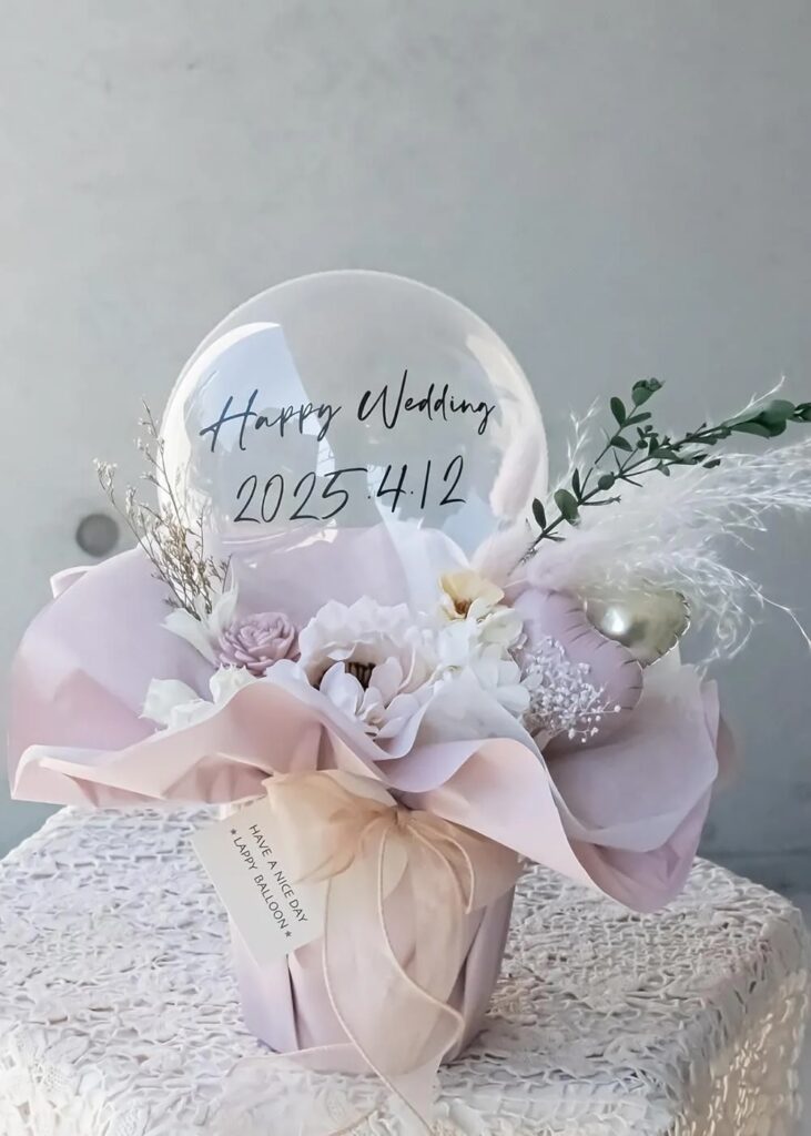 little bubble dull rose リトルバブルダルローズ 結婚式バルーン電報